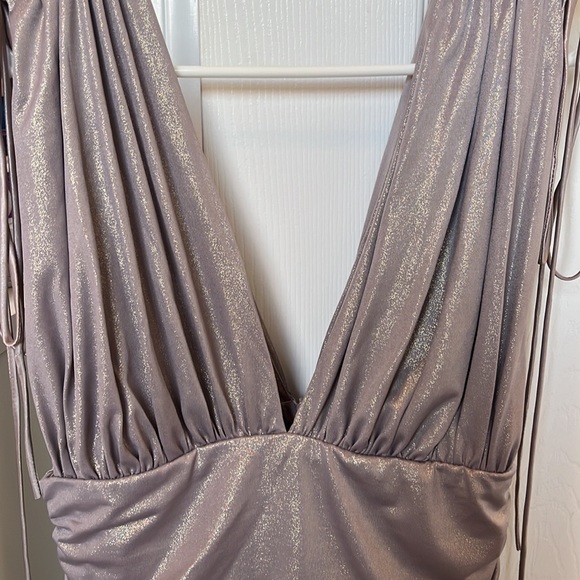 LUCY IN THE SKY Antionette Fit and Flare Dress in Grey Shimmer - Picture 7 of 10